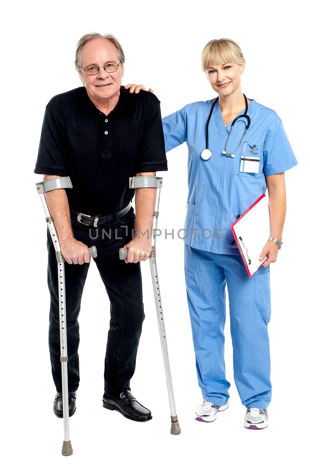Physician supporting her courageous patient by stockyimages