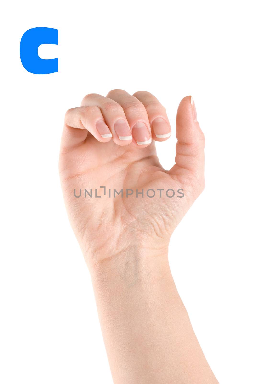 Finger Spelling the Alphabet in American Sign Language (ASL). The Letter C
