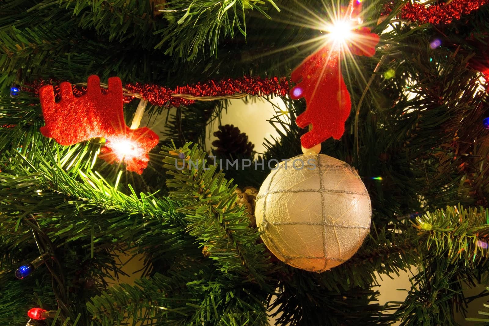 Christmas tree red reindeer and ball by itanu