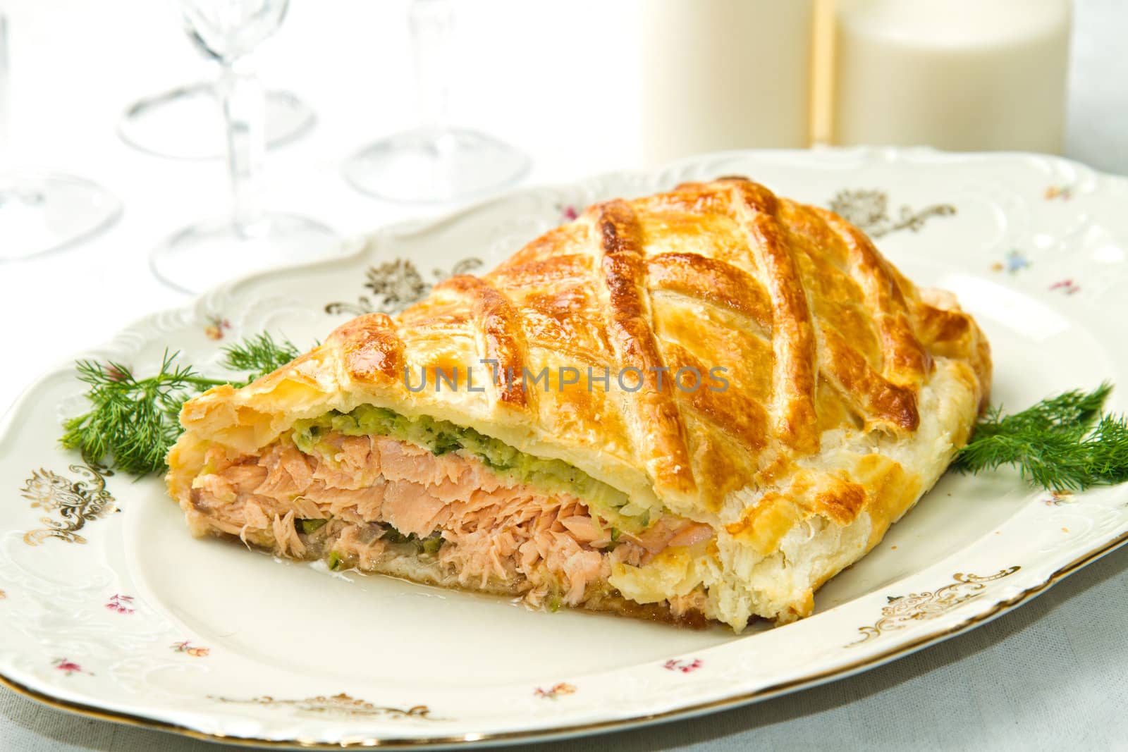 Traditional salmon in puff pastry   by lsantilli