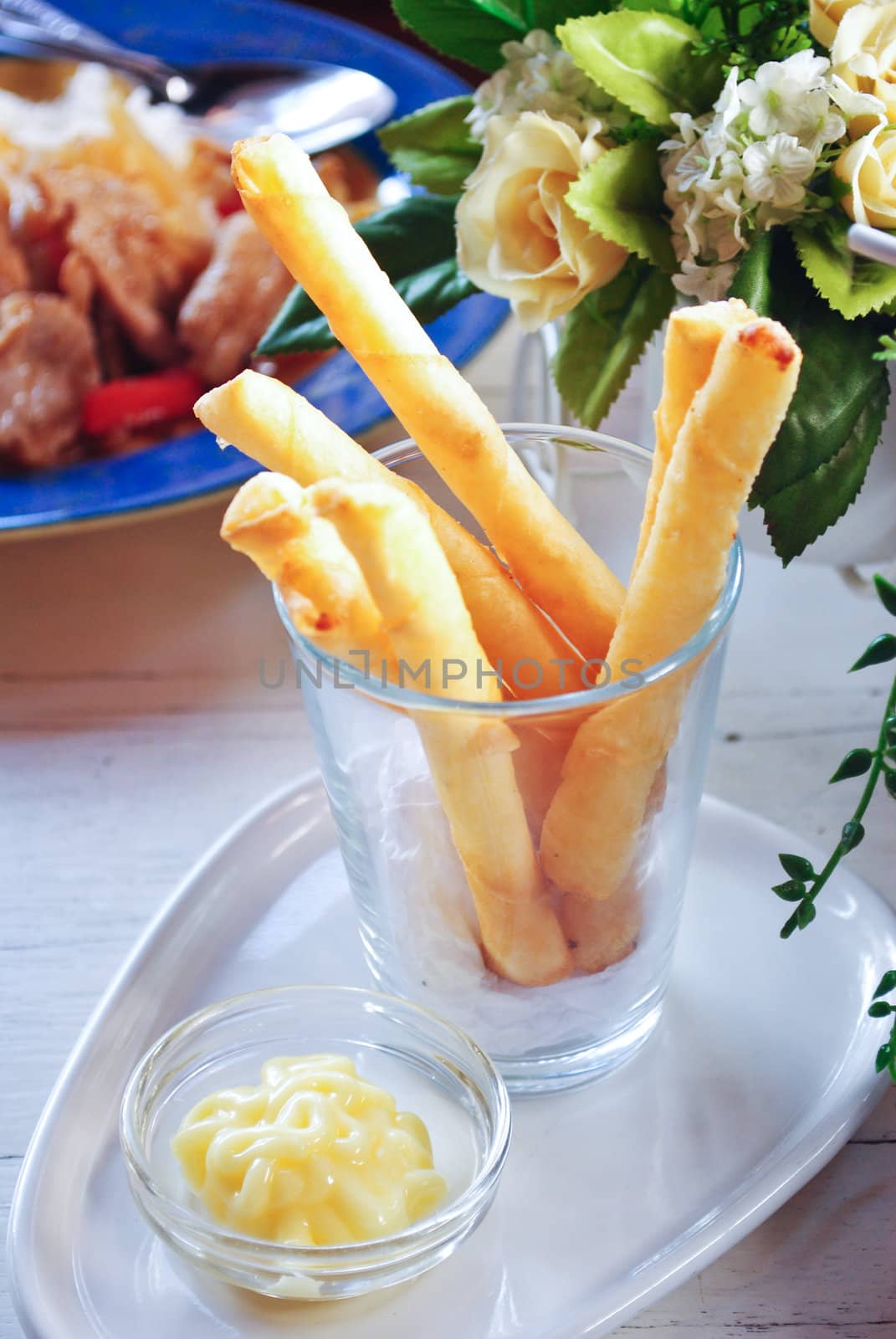 Delicious mix spring rolls with sweet chilly dip Cheese