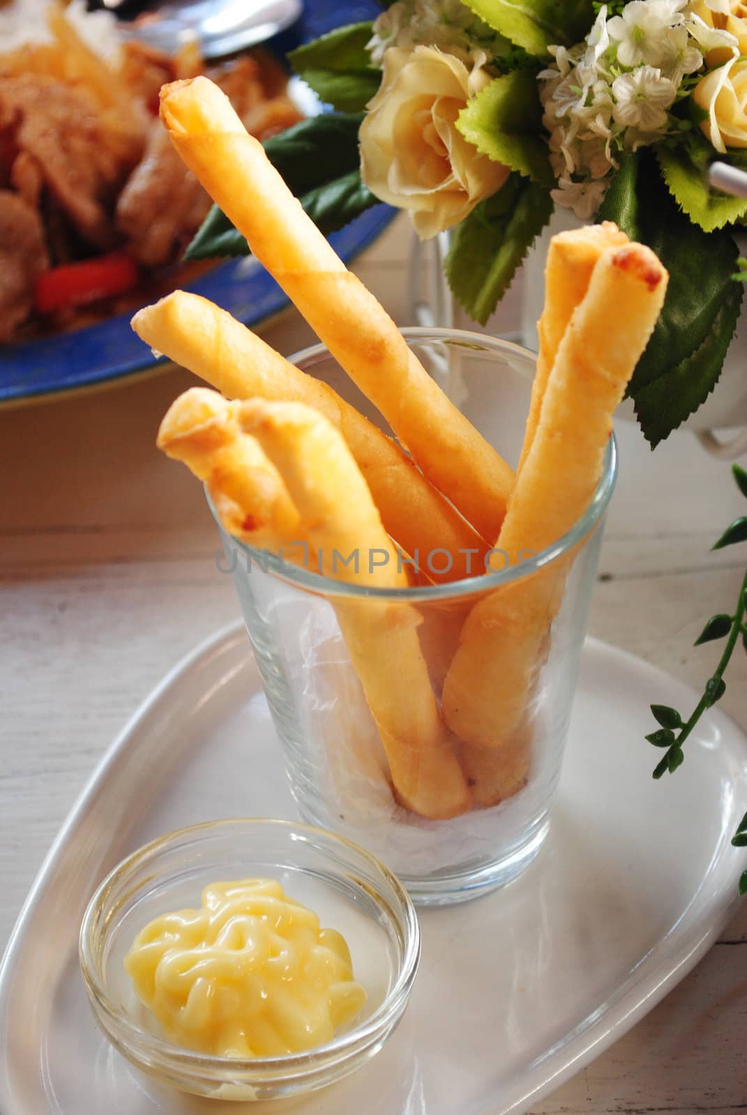 Delicious mix spring rolls with sweet chilly dip Cheese