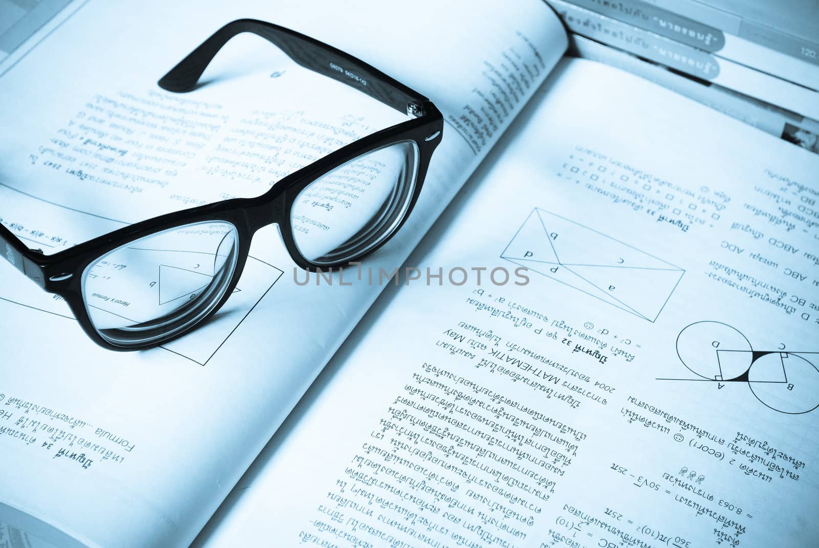 Open book and glasses