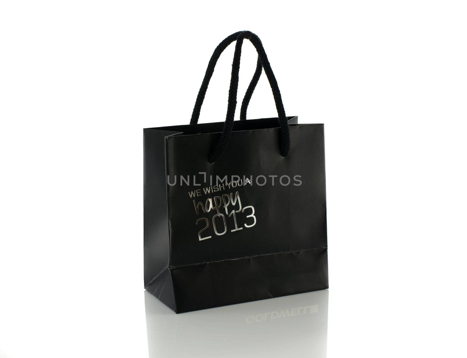 small black bag with happy new year text