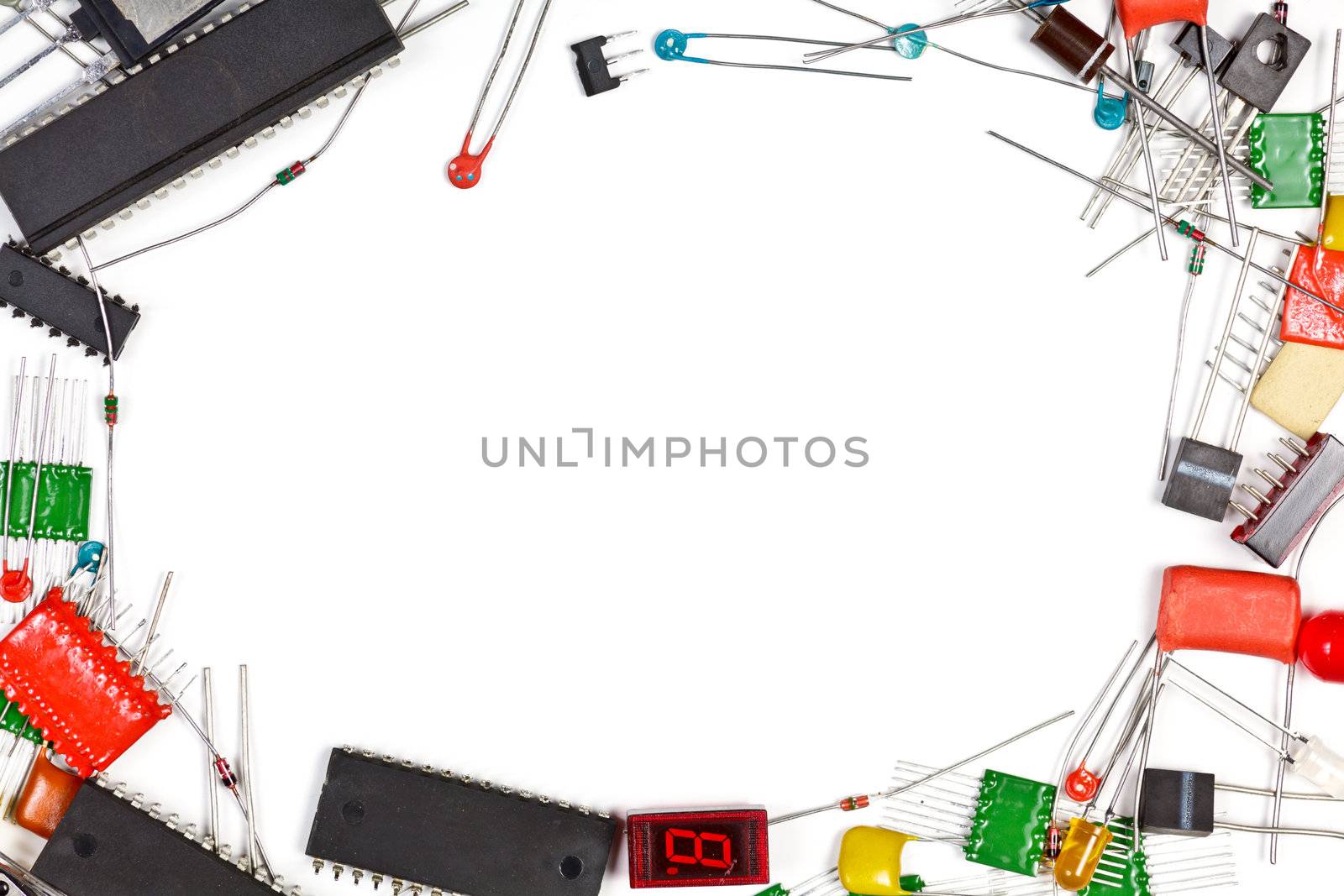 Frame made of electronic components