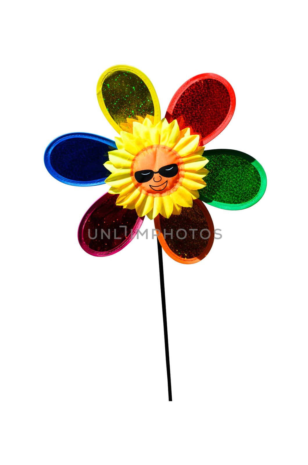 Artificial Sunflower on white background.