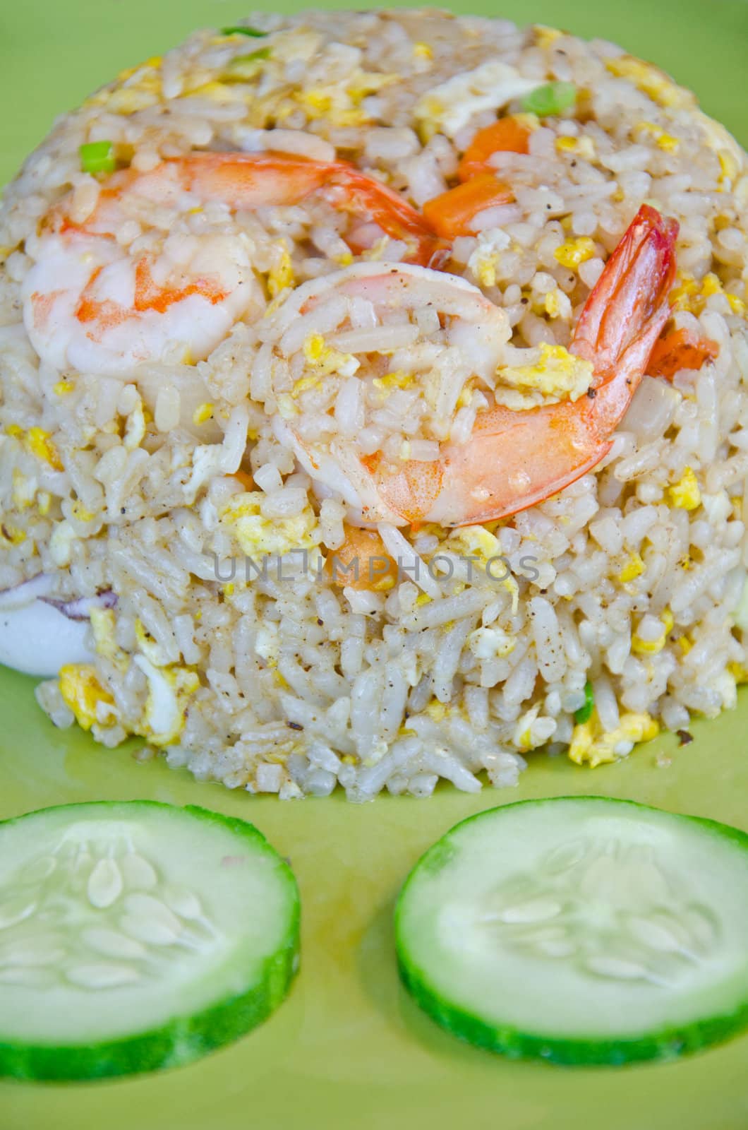 Fried rice with shrimp. by chatchai