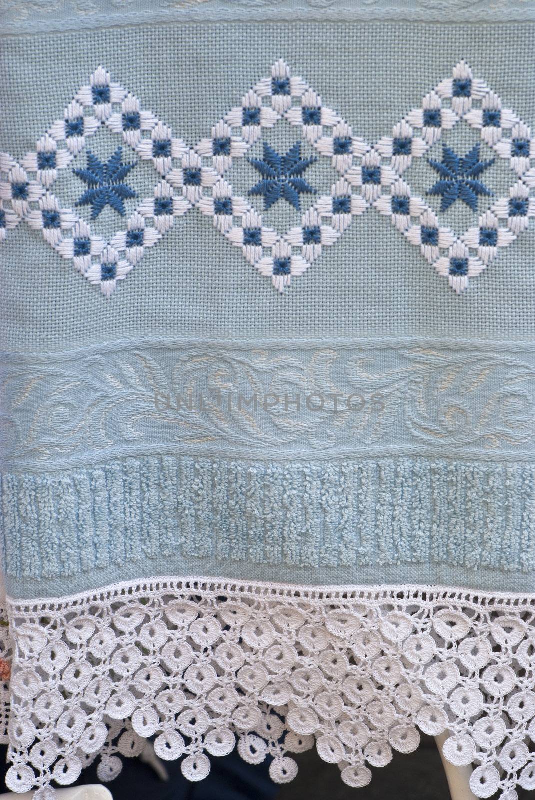 towel with crochet lace by gandolfocannatella