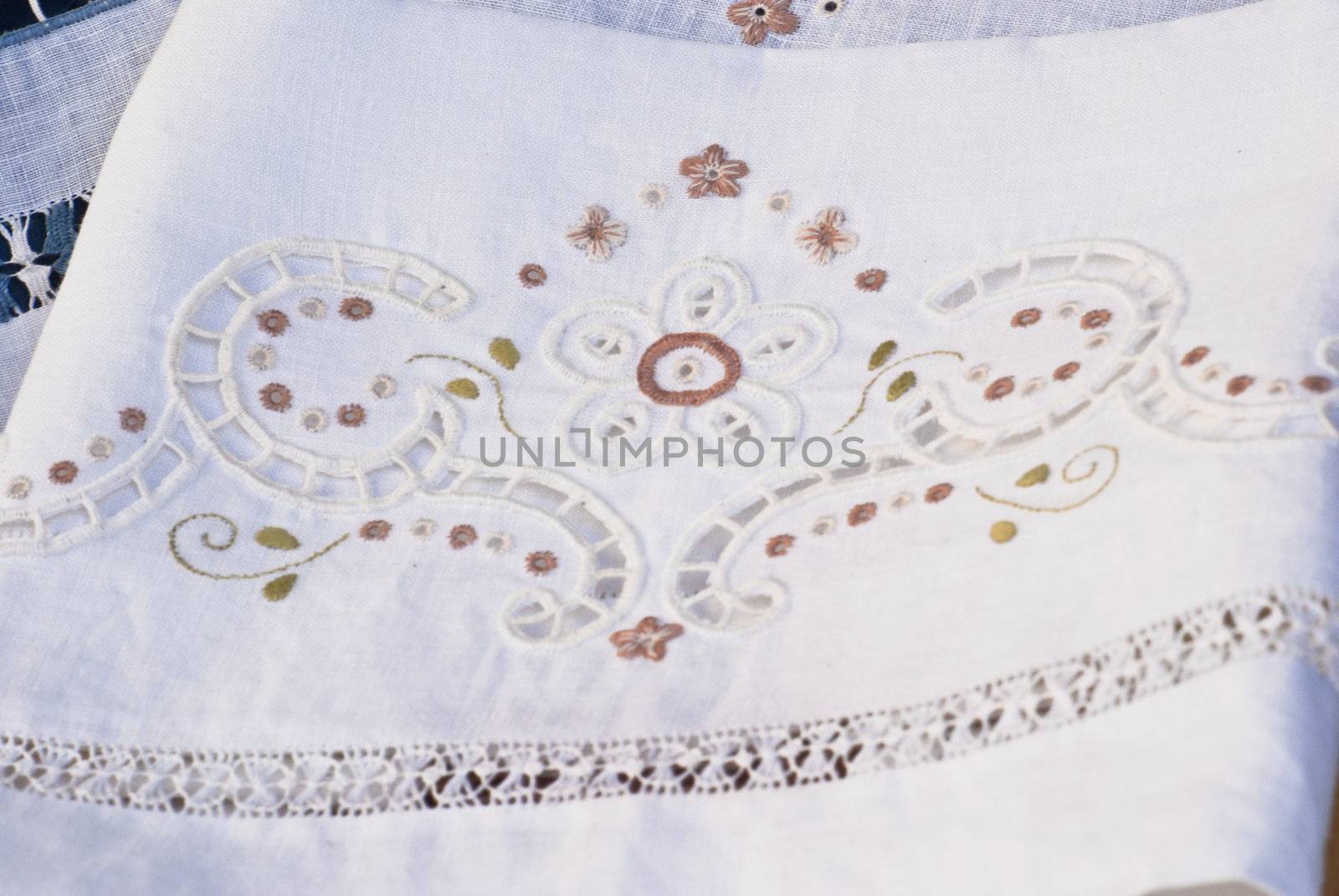 carved and embroidered cloth. handmade by gandolfocannatella