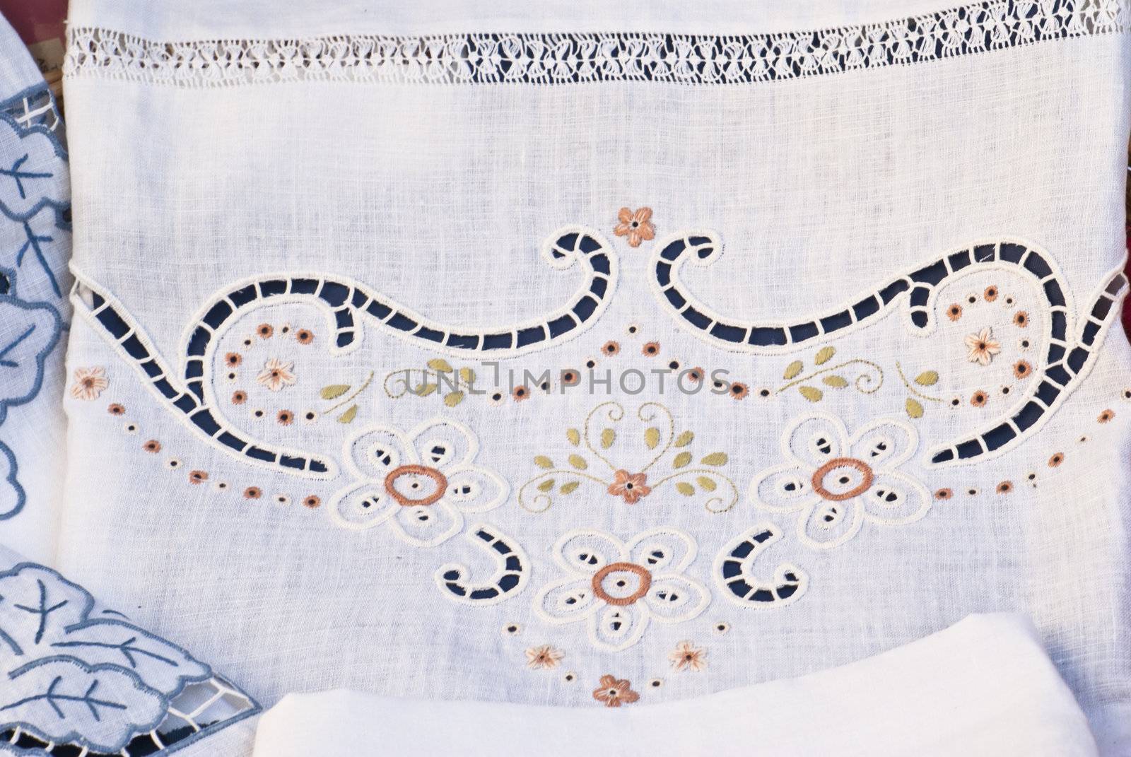 carved and embroidered cloth. handmade by gandolfocannatella