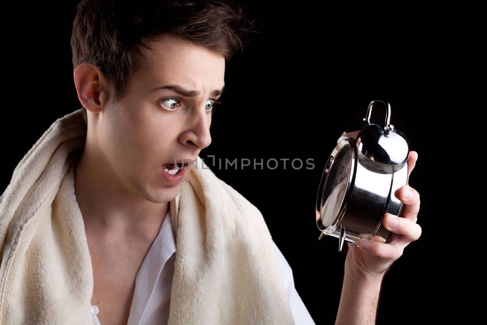 Portrait of a man with a clock 2