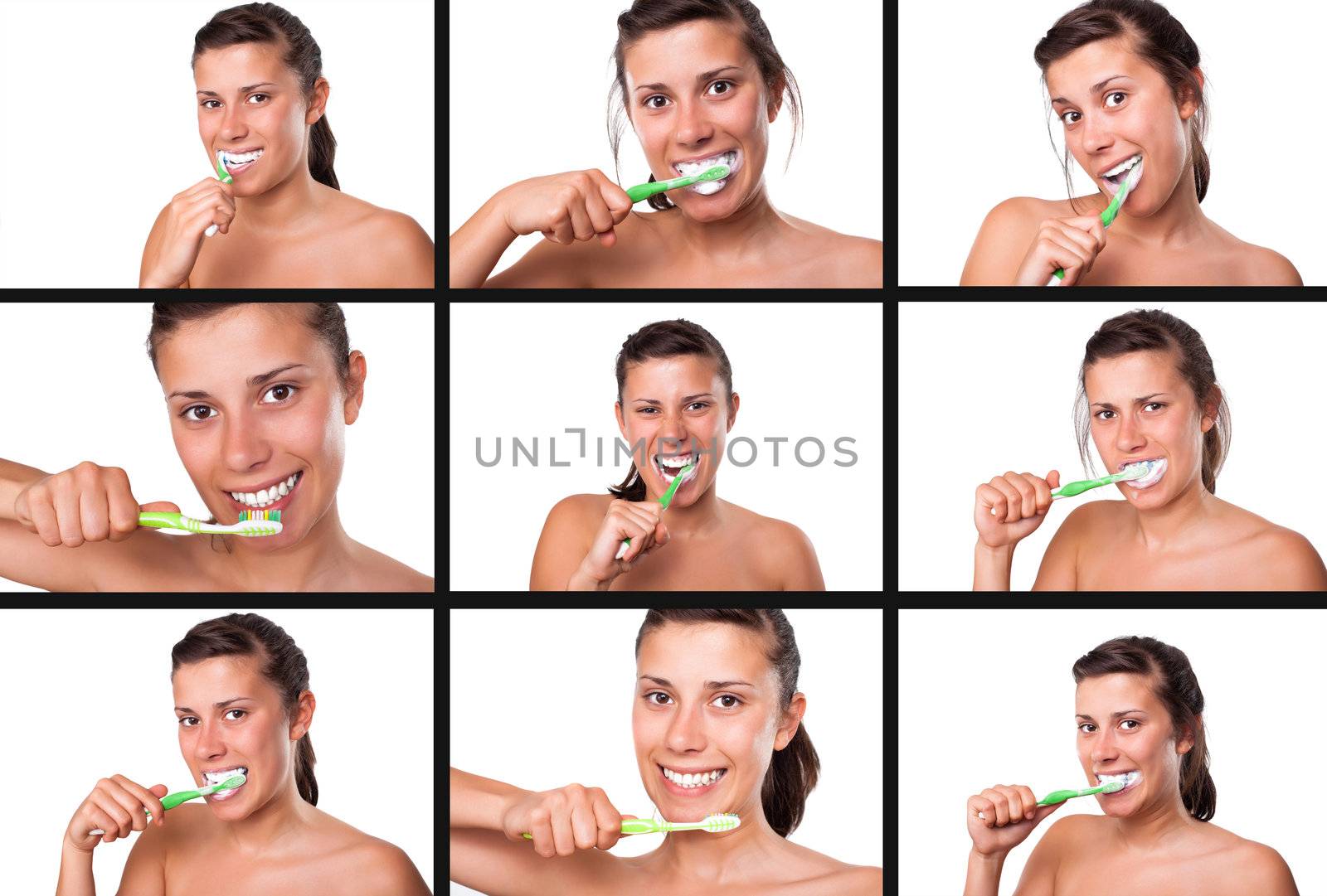 sequences of girl brushing her teeth by ra2studio