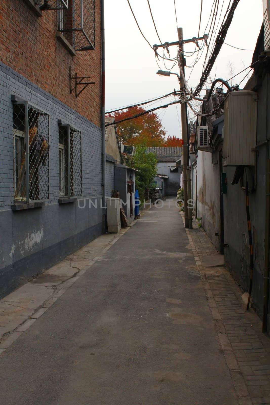 Hutong, a typical narrow street in Beijing, China
