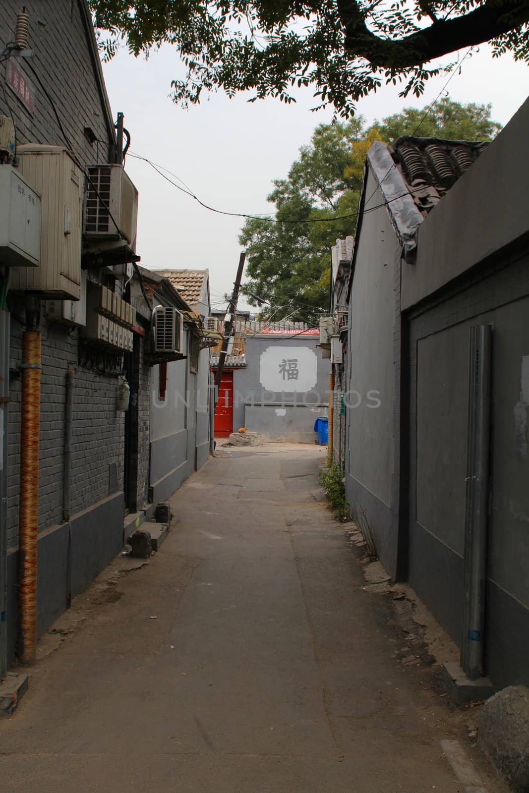 Hutong, a typical narrow street in Beijing, China
