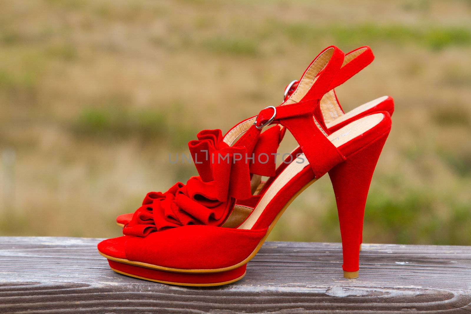 Red Wedding Shoes by joshuaraineyphotography