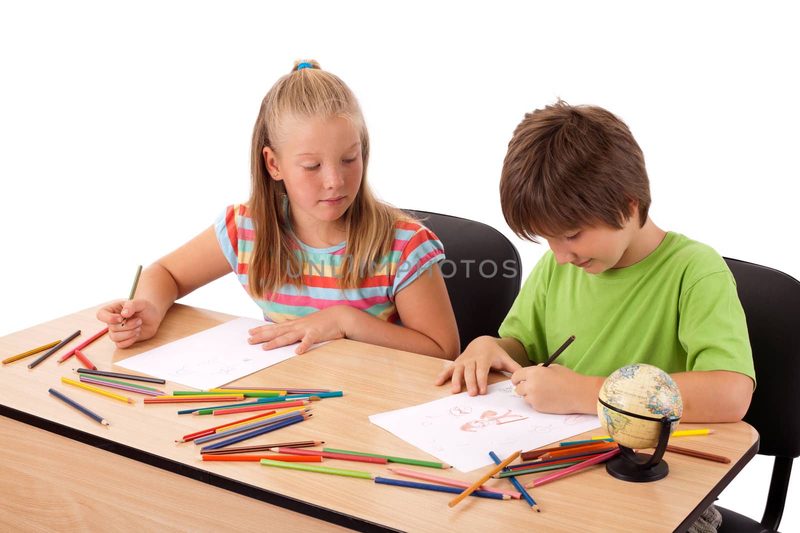 Adorable child playing over isolated background