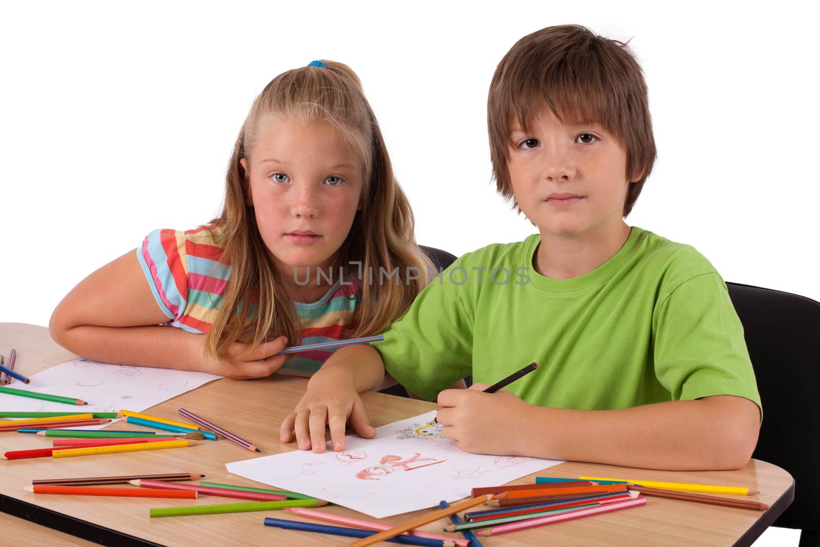 Adorable child playing over isolated background