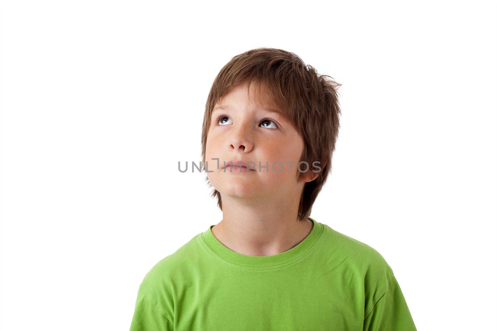 Adorable child playing over isolated background