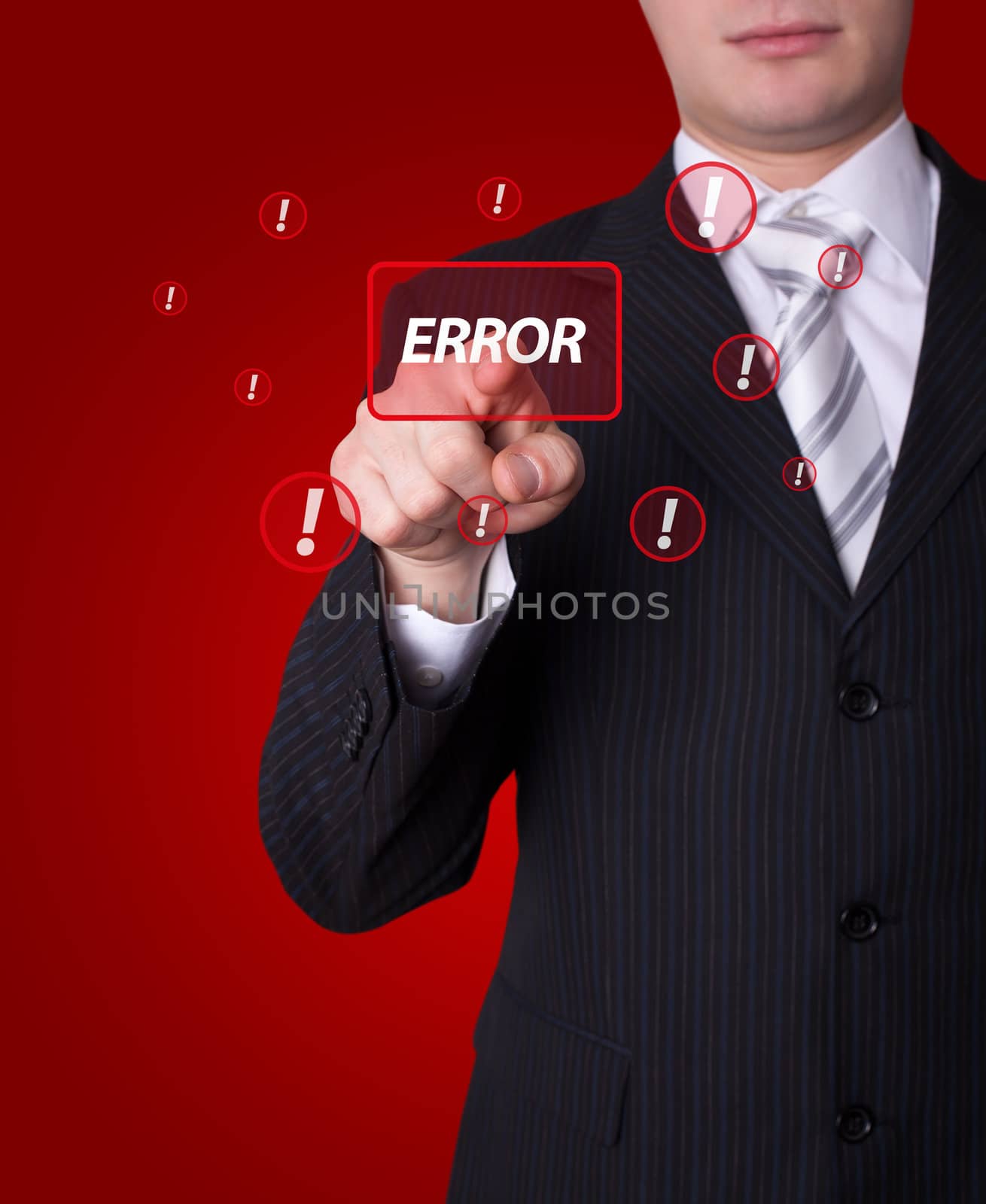 Man pressing ERROR button by ra2studio