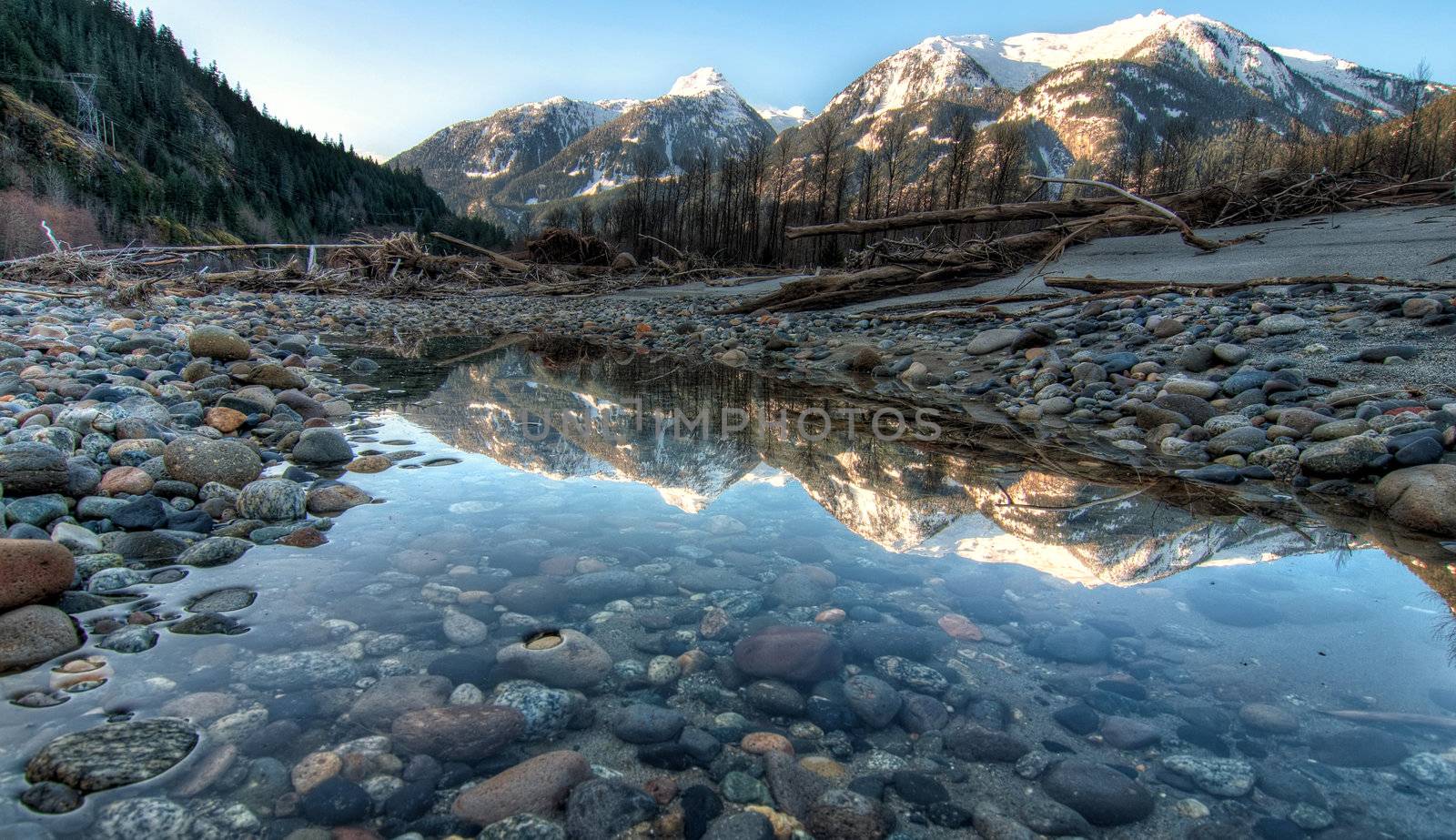 Mountain Reflection in Still River Side Pool by JamesWheeler