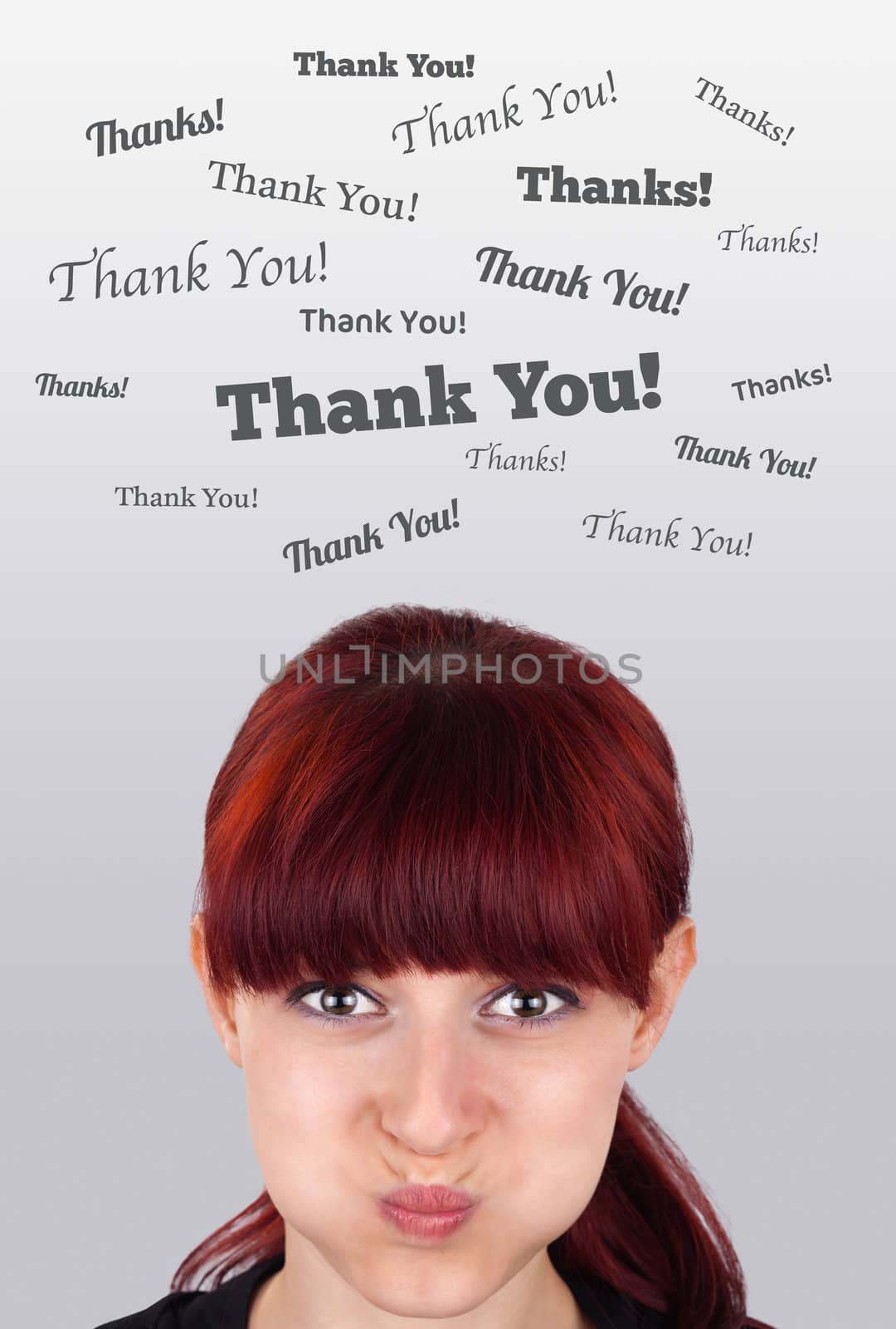 Young girl head looking at recreational signs