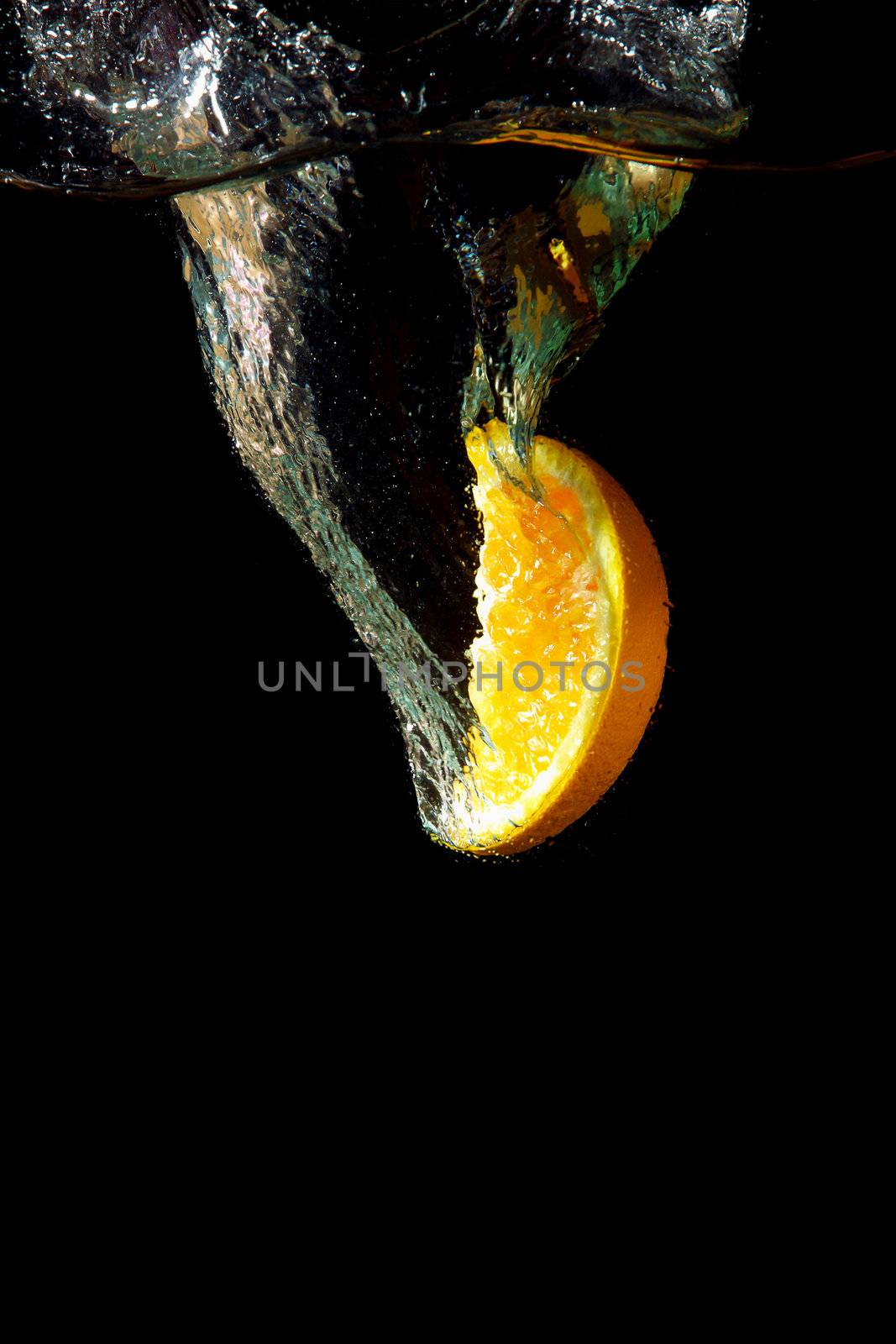 Bright and juicy lemon under water. Fresh and healthy meal