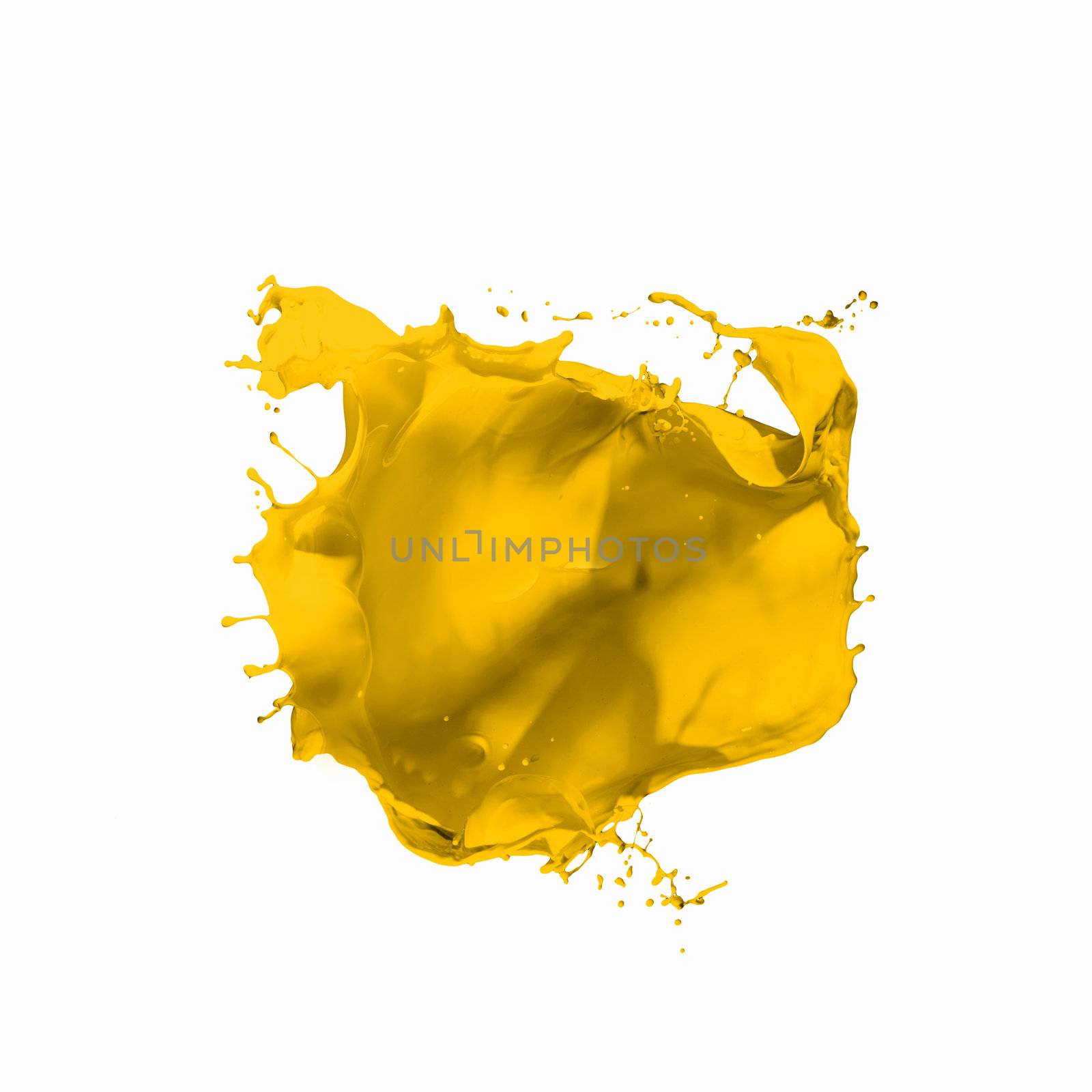 Bright colour paint splash on white background