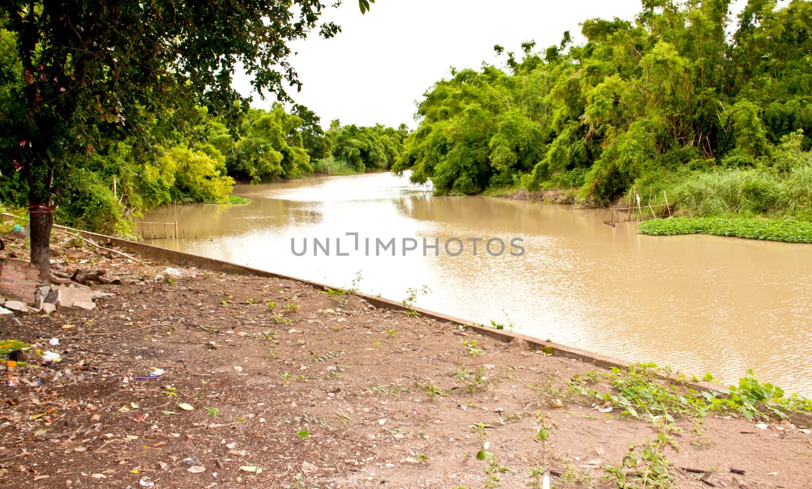 Canal in the rural village on the outskirts of Bangkok.