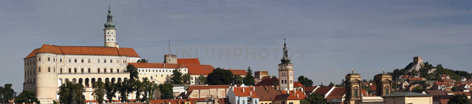 panorama - Mikulov castle and Mikulov city by Mibuch