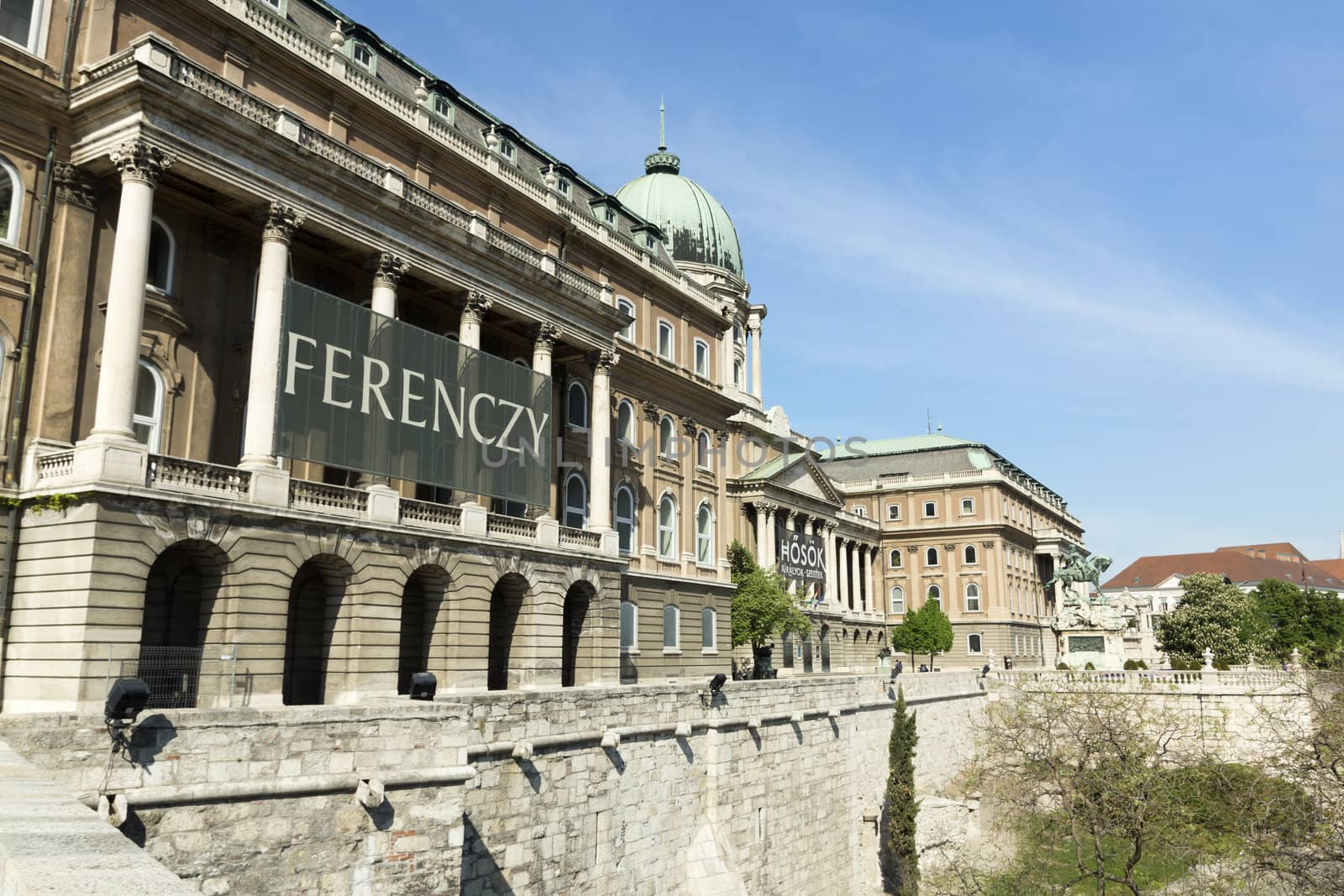 sprong shot of royal palace in budapest, hungary