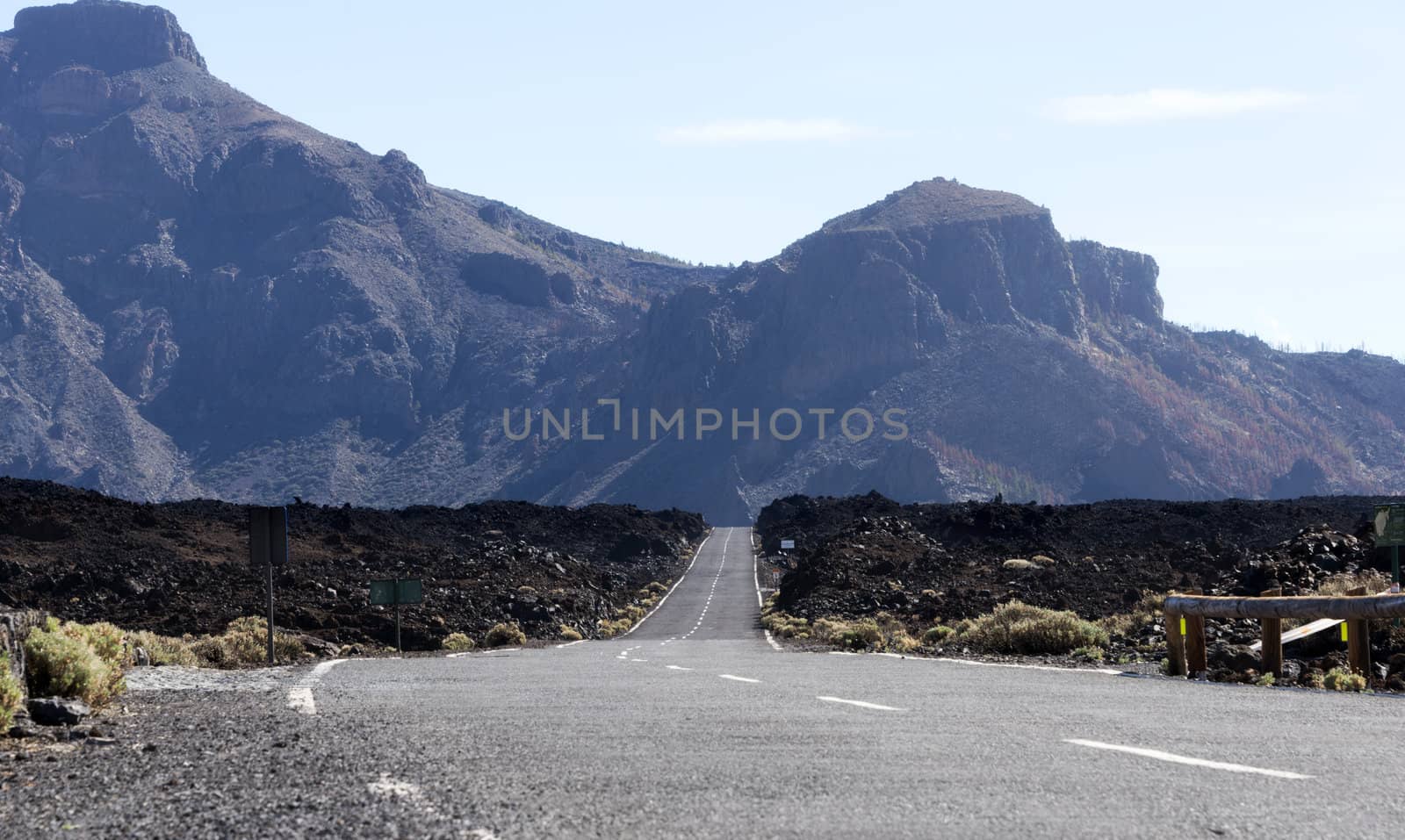road to el teide vulcano on the spanish island tenerife
