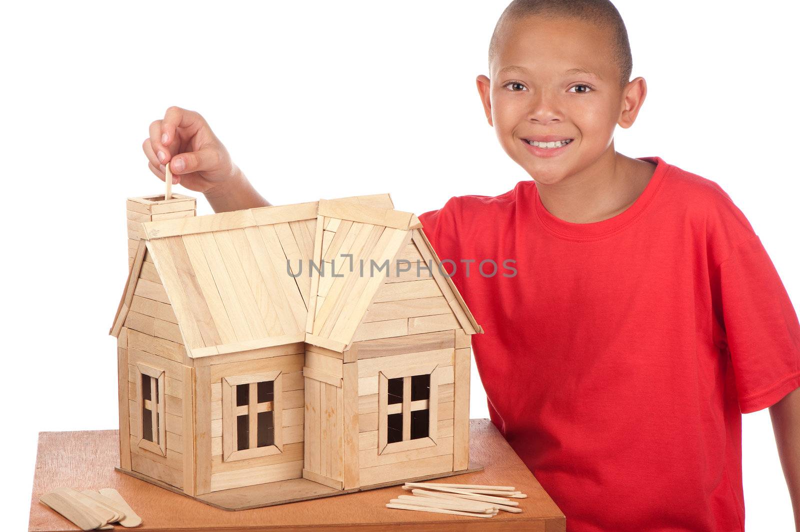 Boy builds popsicle house by Zafi123