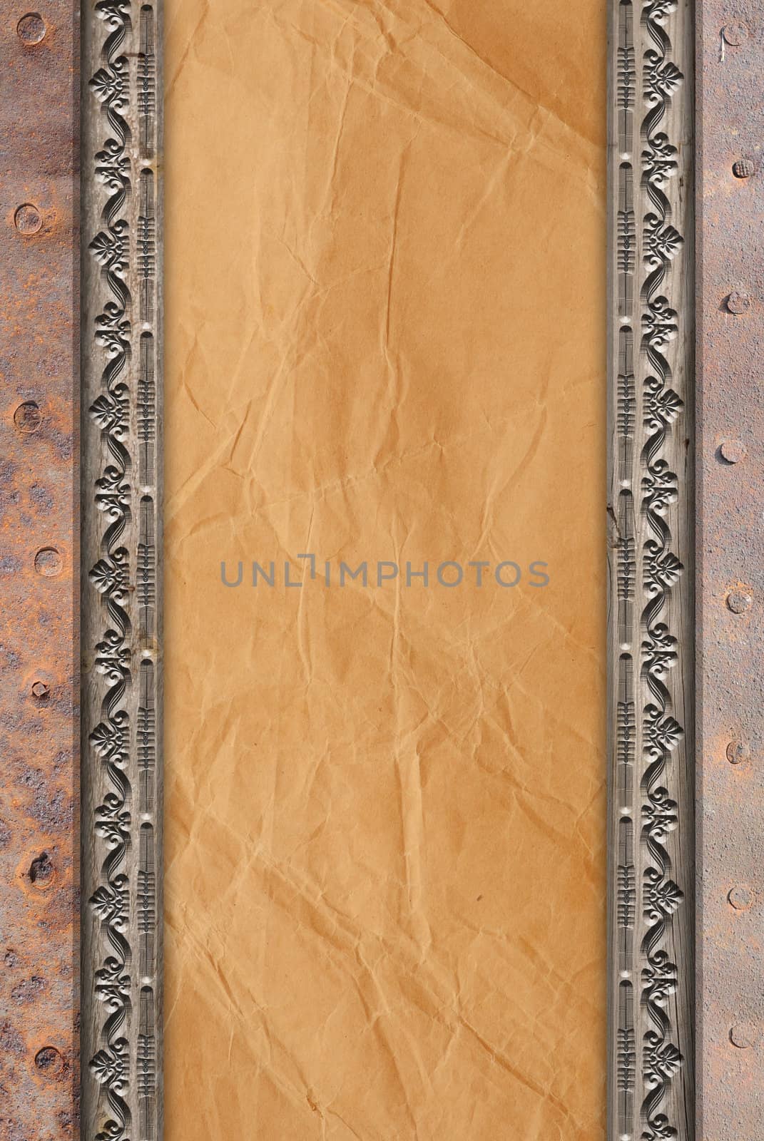 old style retro paper on wooden frame. ready for your message. 