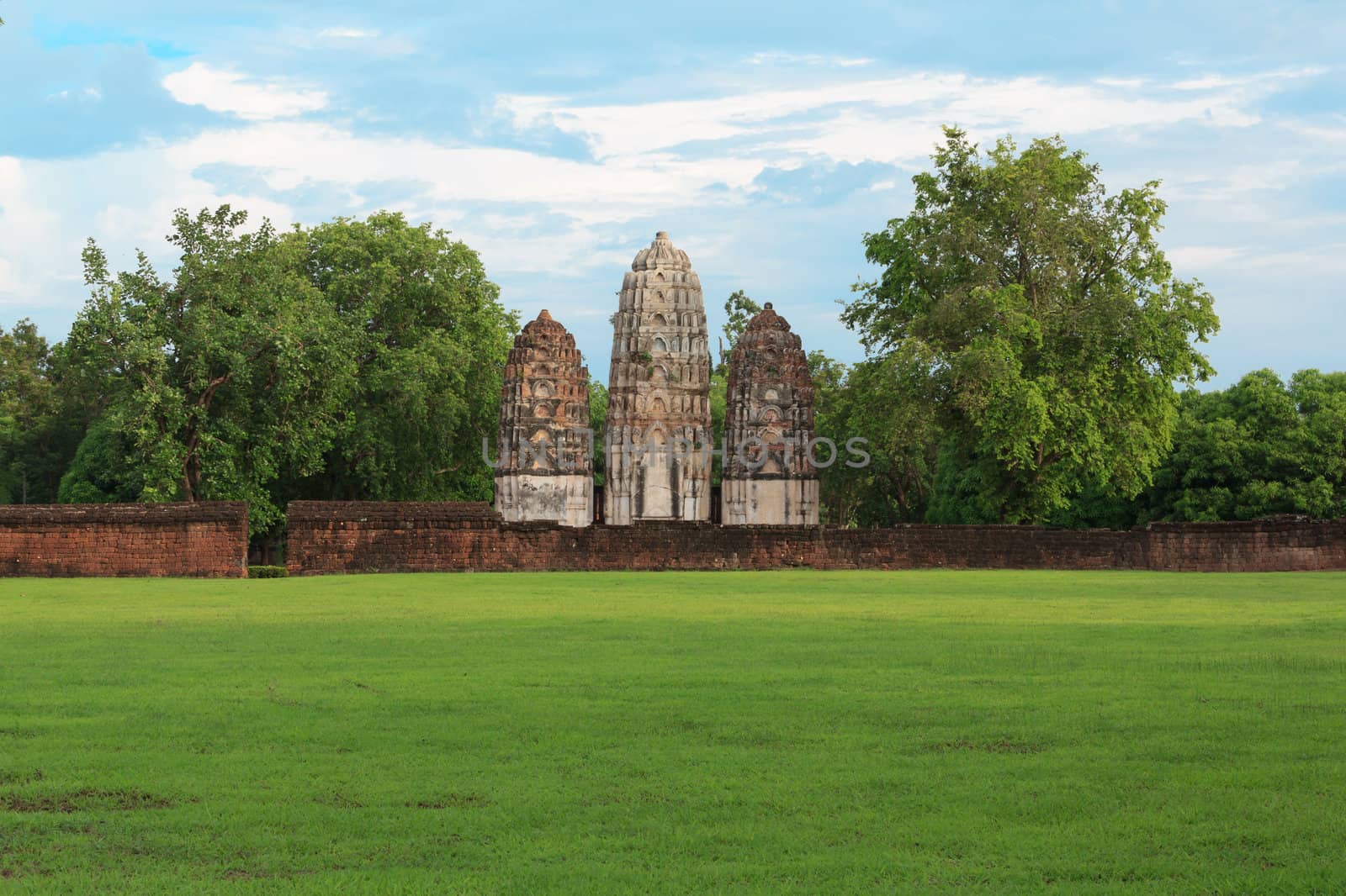 Sukhothai historical park, the old town of Thailand in 800 year ago