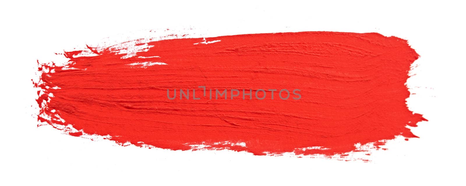 red stroke of the paint brush isolated on white by inxti