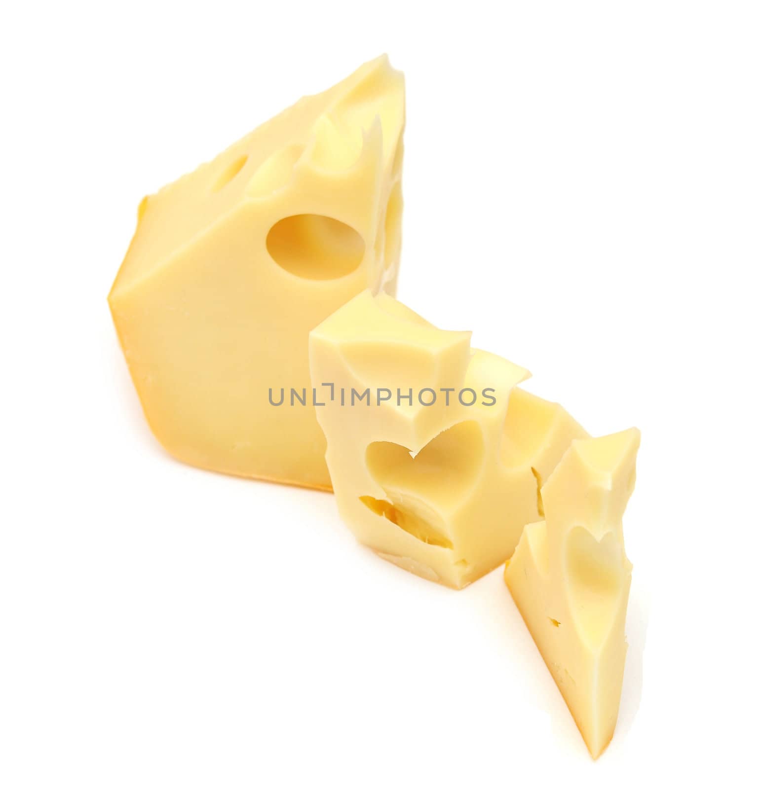 cheese on a white background 