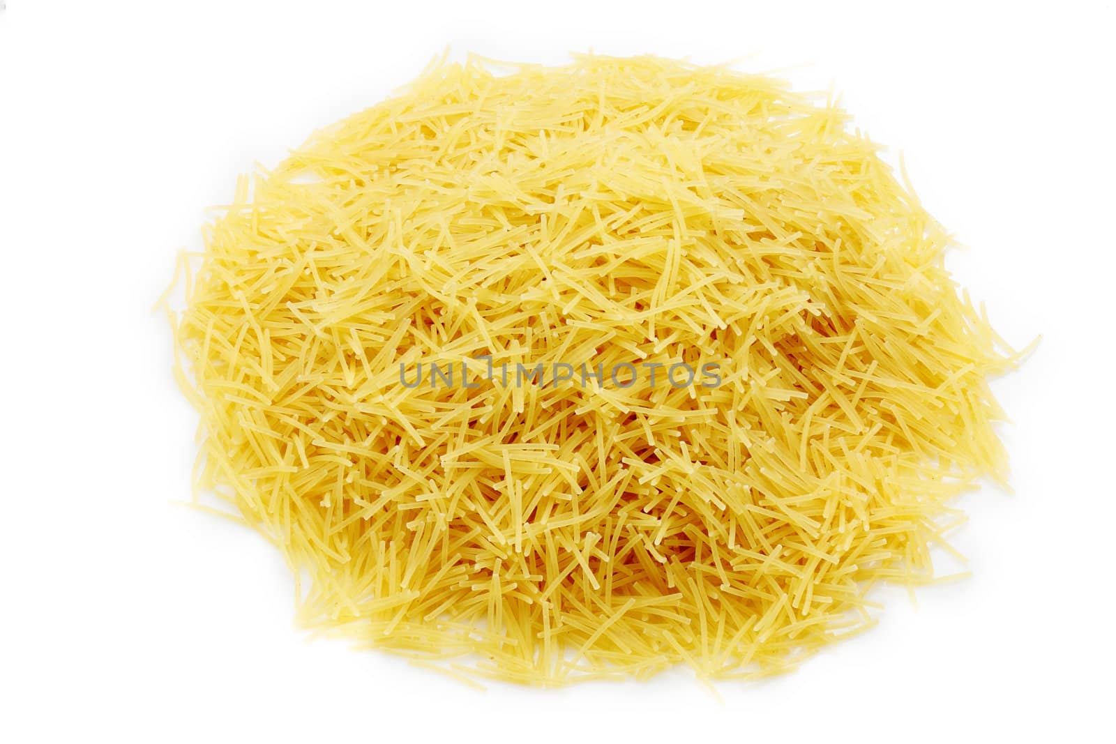 bunch of thin noodles isolated on white