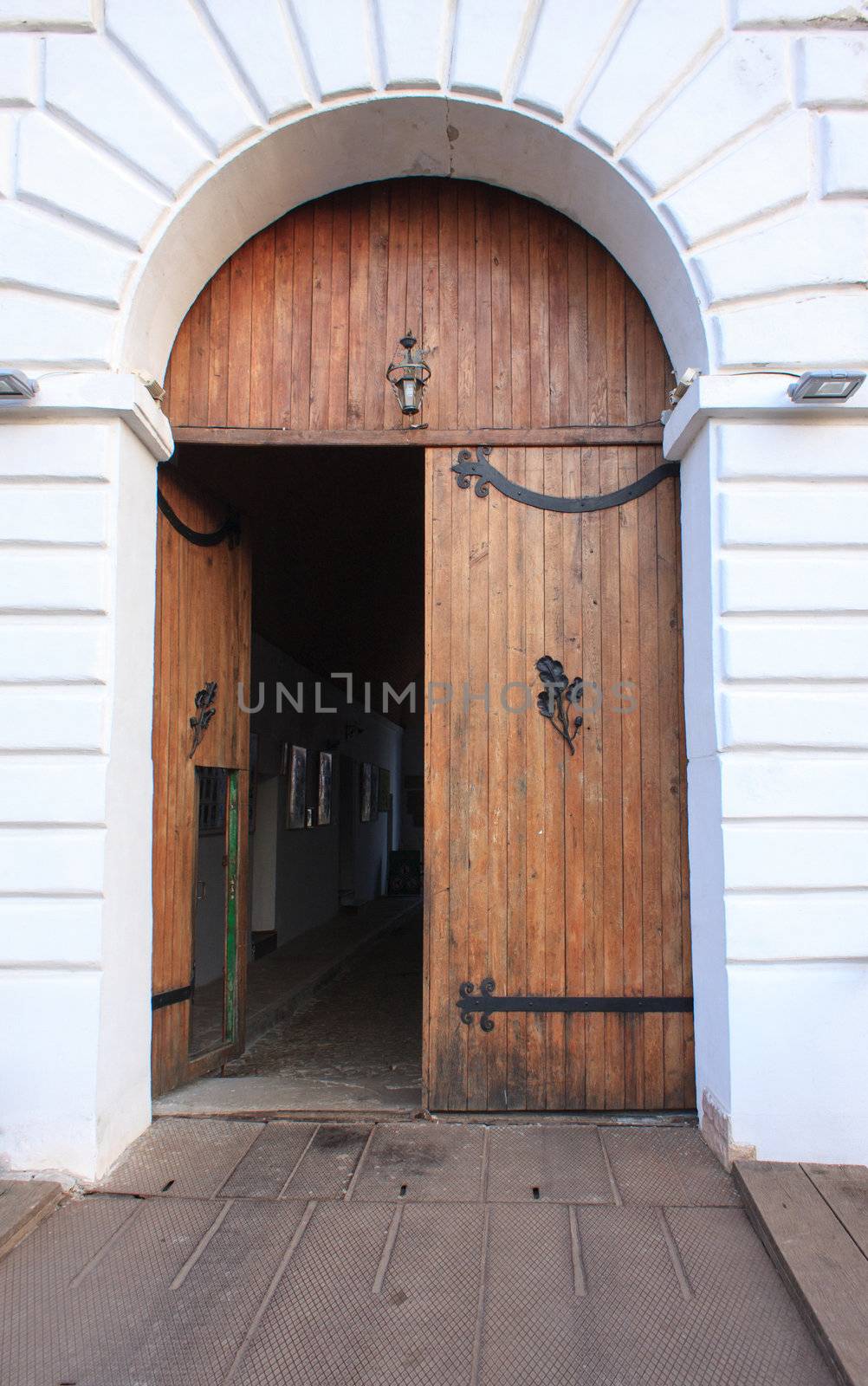 gates of the medieval castle. Medieval Dubno Castle, 1492. Ukraine.