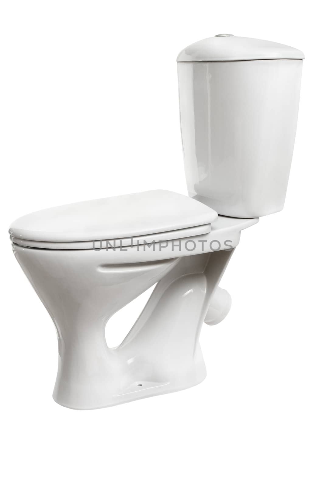 White toilet bowl isolated on a white background