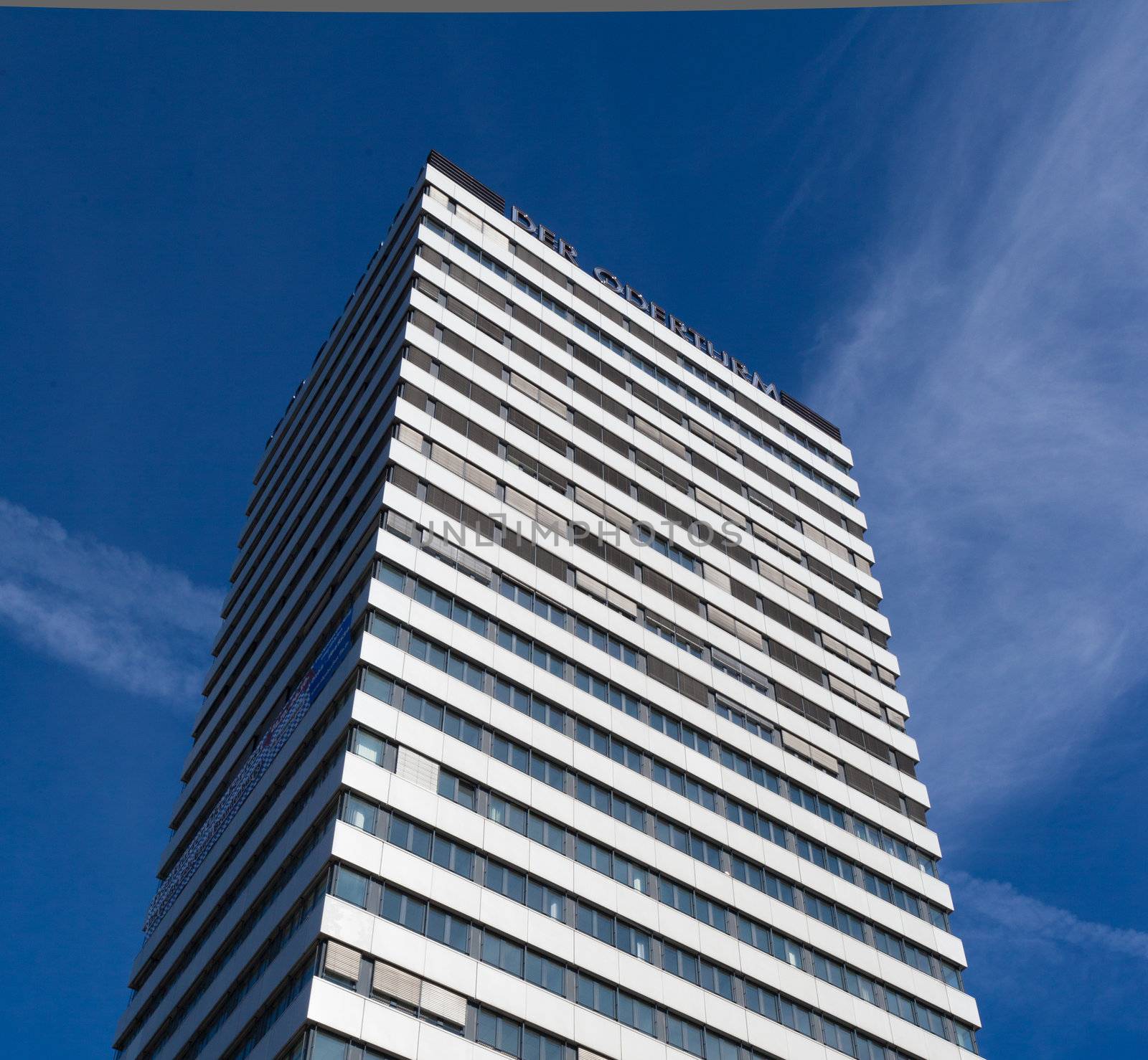 Frankfurt (Oder)'s Oderturm Tower with blue sky, Brandenburg, Germany