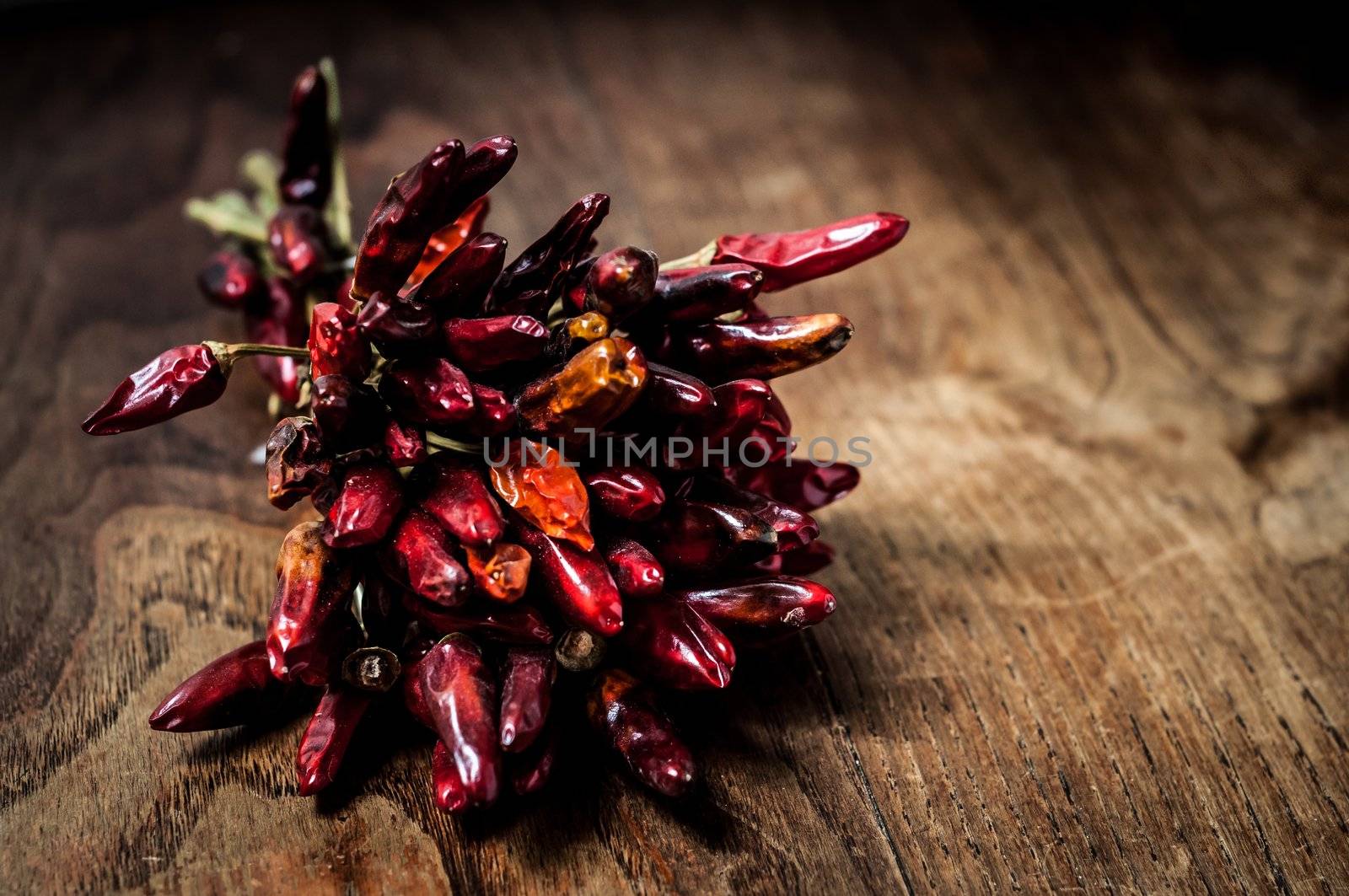 dried hot red chilies by peus