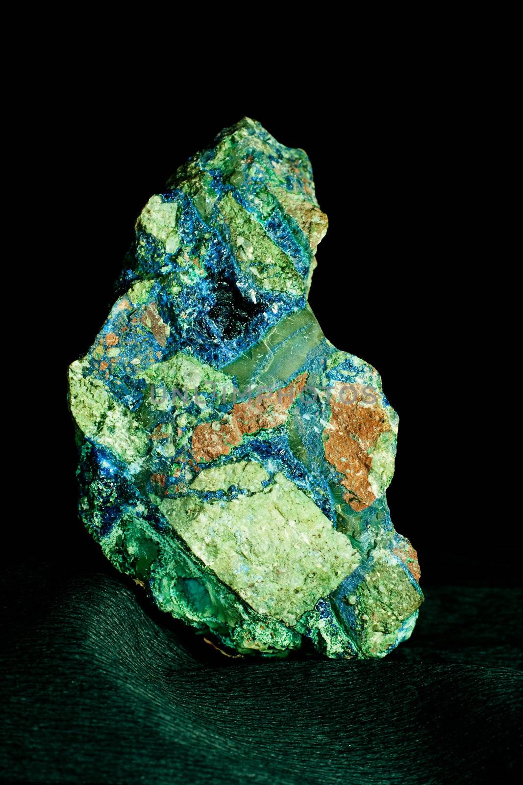 Malachite azurite conglomerate found in Arizona US by PiLens