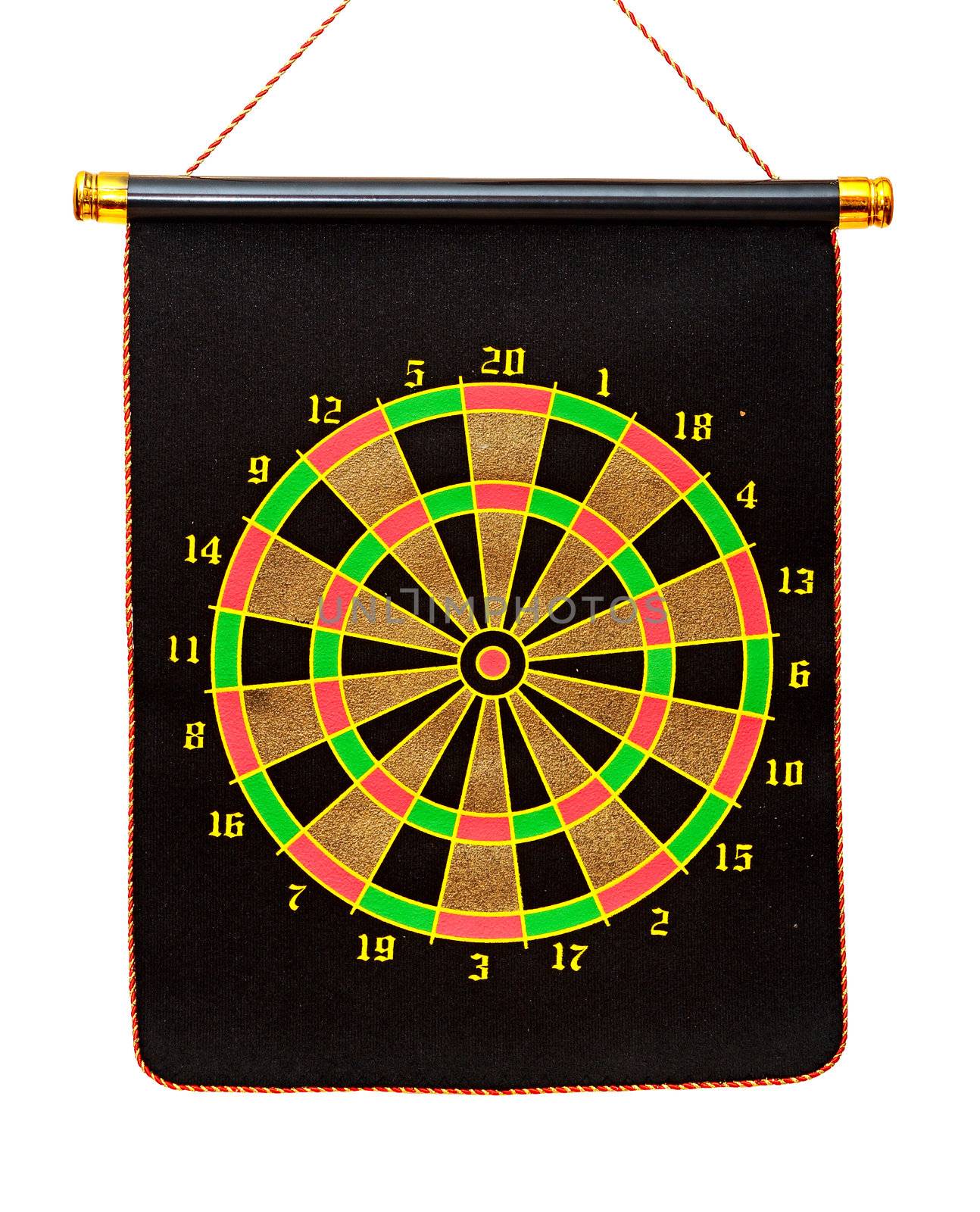 Dart board isolated on white background