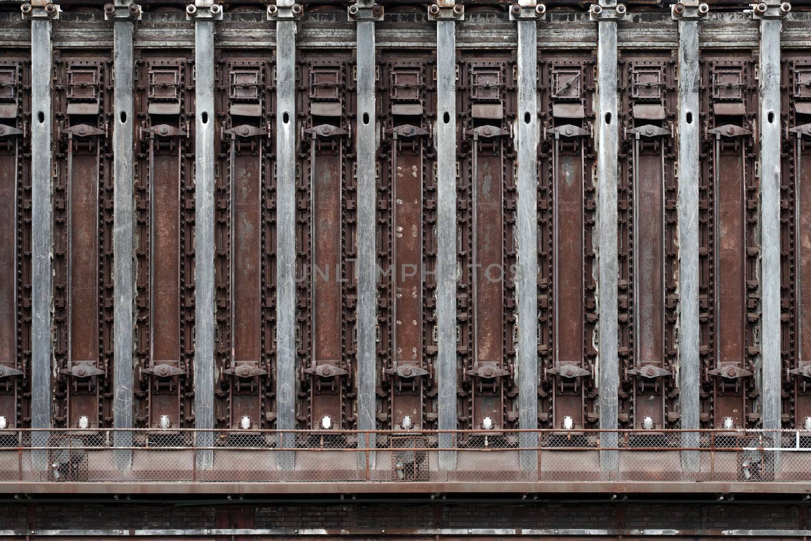 Background photo of an old iron and steel manufacturing factory.