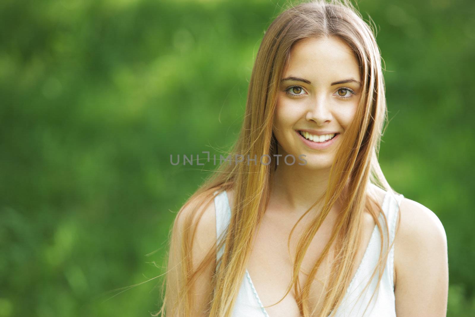 Beautiful Smiling Woman Outdoors