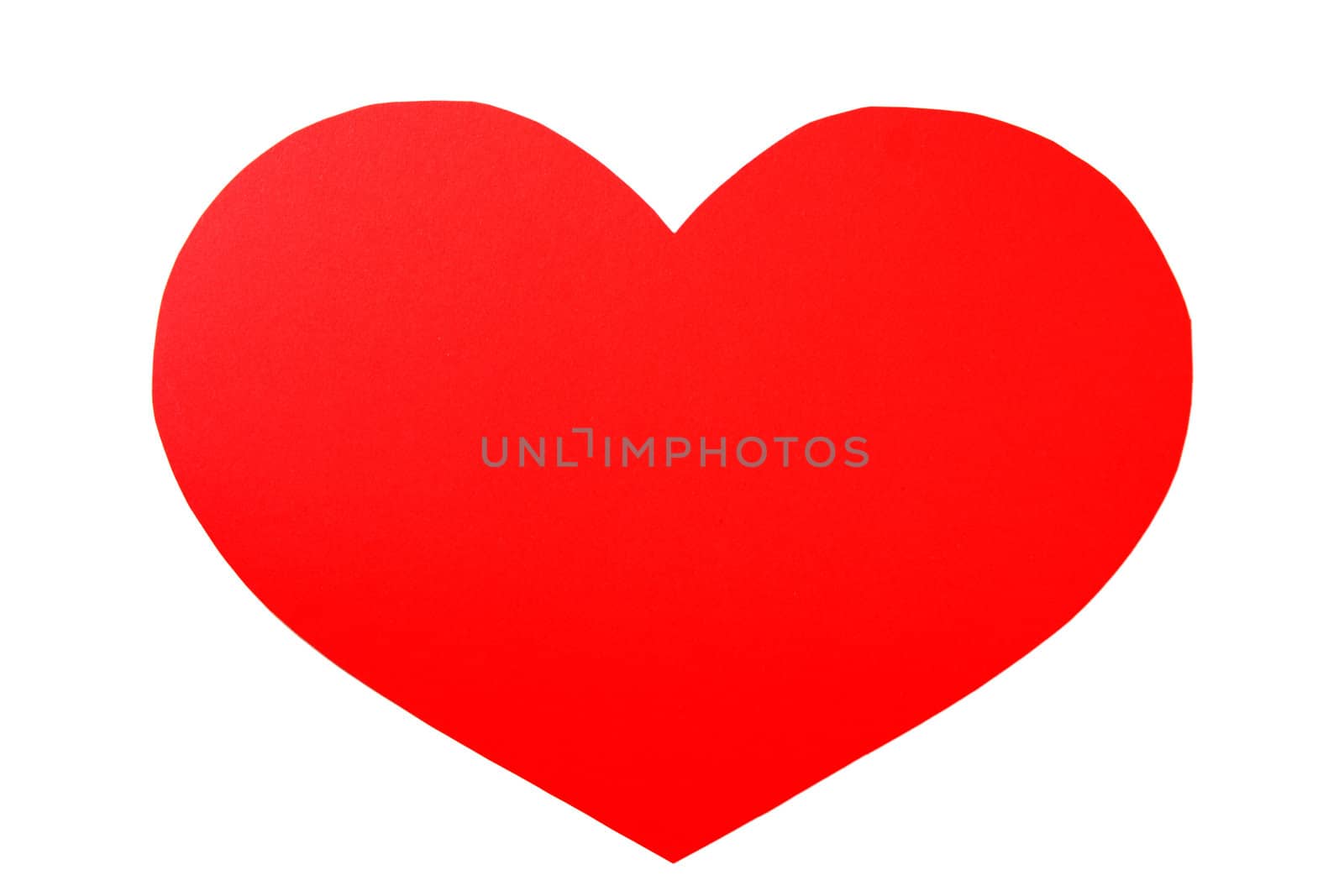 Warm red heart isolated on white