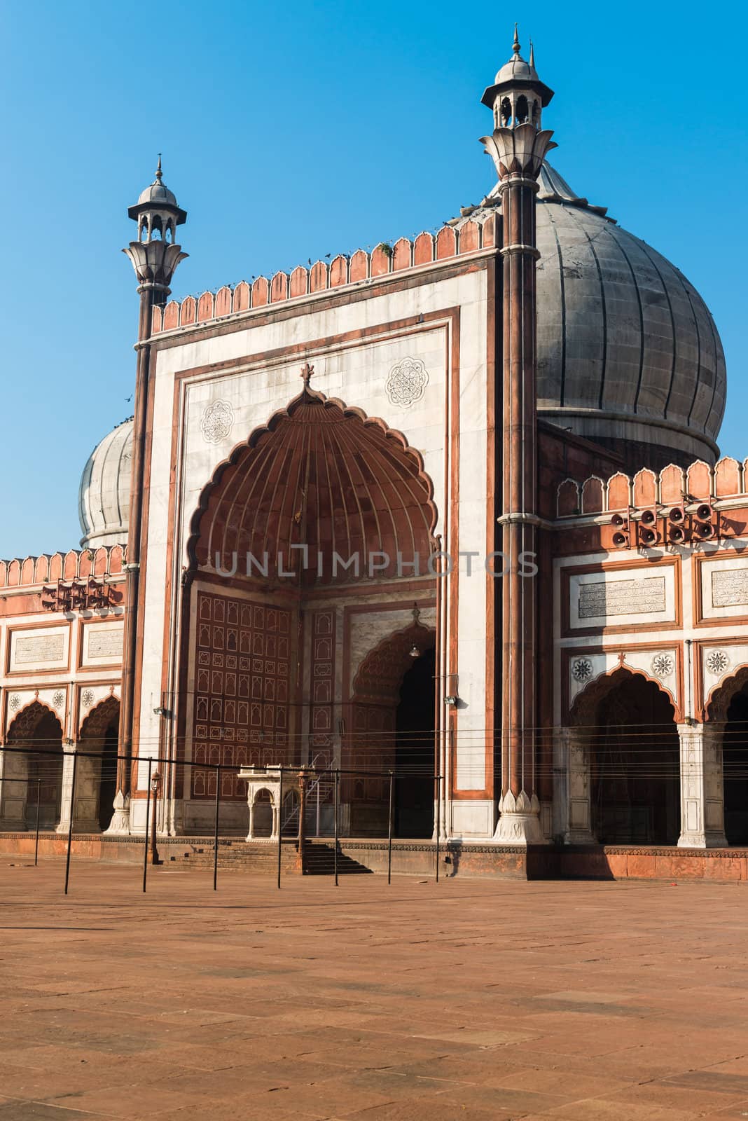 Main entrance in Jama Masjid Mosque, Old Dehli, India 