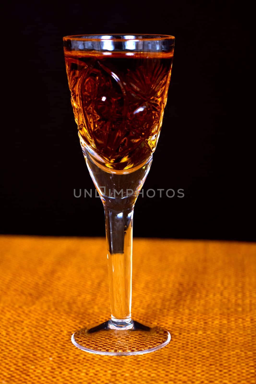 Glass of brandy or congac isolated in the white backround