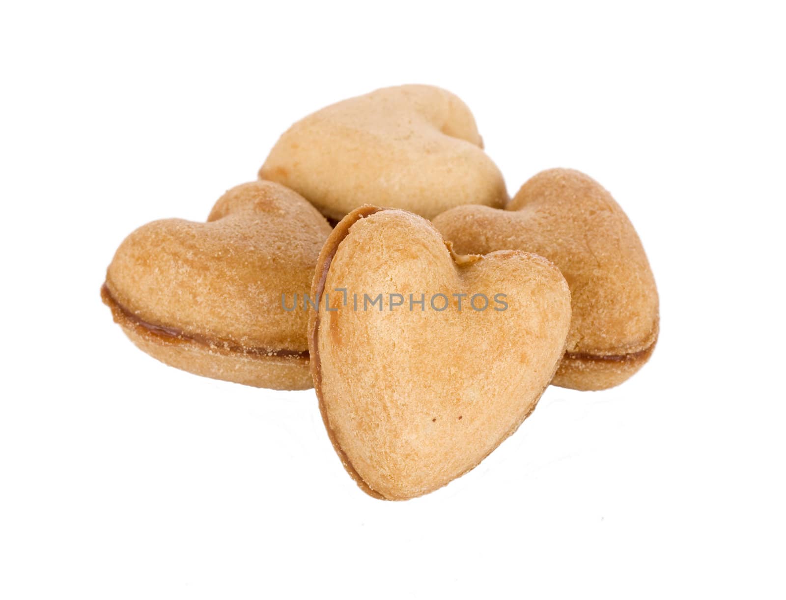 Gingerbread heart isolated on white
