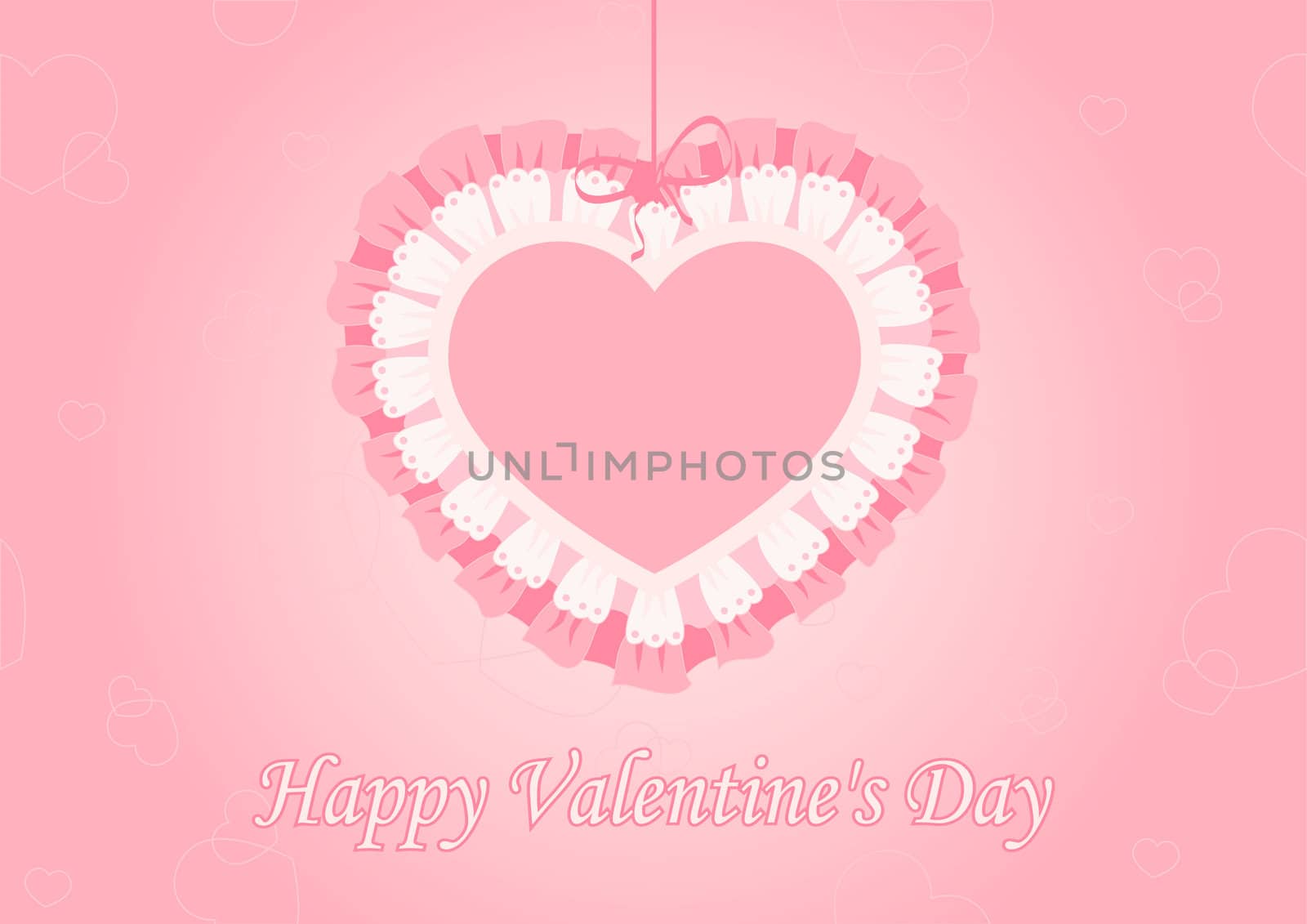 greeting card with hearts on a pink background Valentine's Day